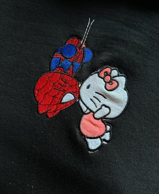 Black Spider Man Hoodie Kisses