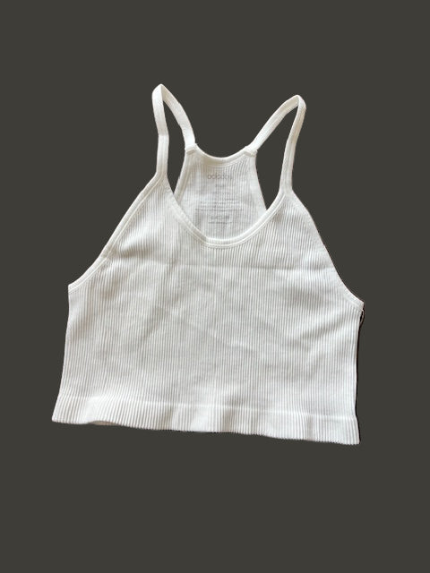 White Cropped Tank Top