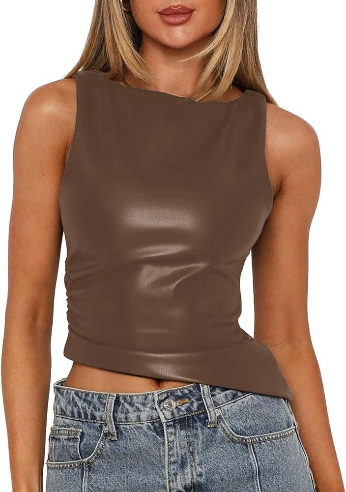Leather Sleeveless Top