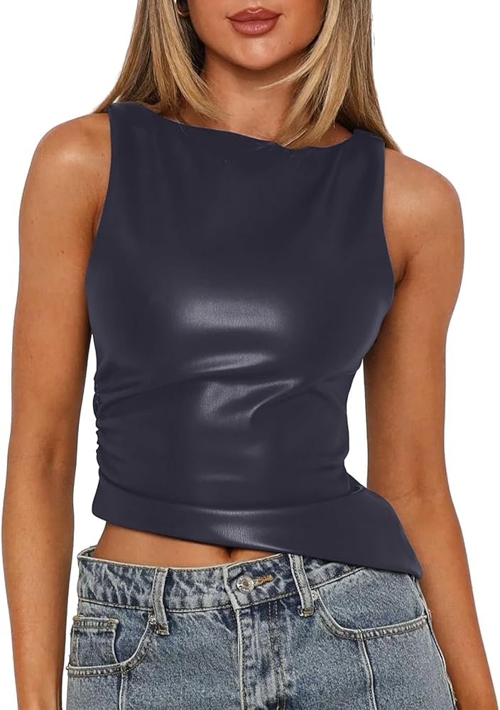 Leather Sleeveless Top
