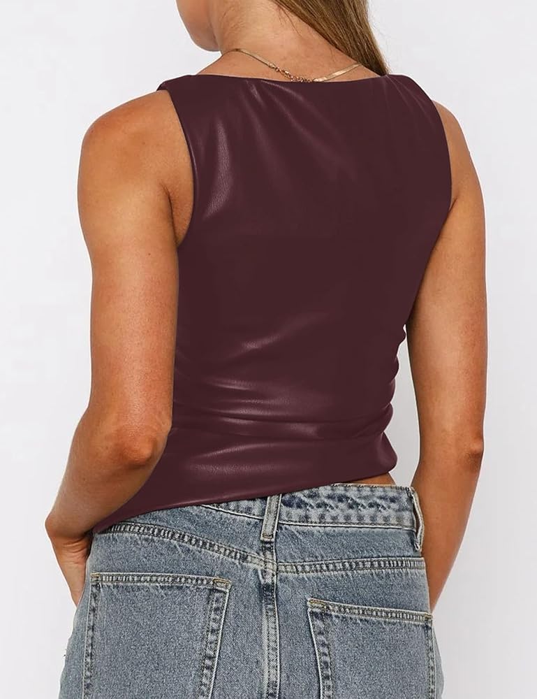 Leather Sleeveless Top