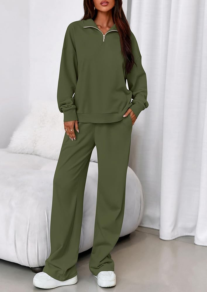 Half Zip Up & Sweatpant Set