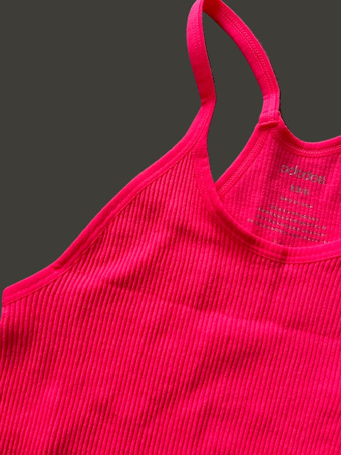 Neon Pink Cropped Tank Top
