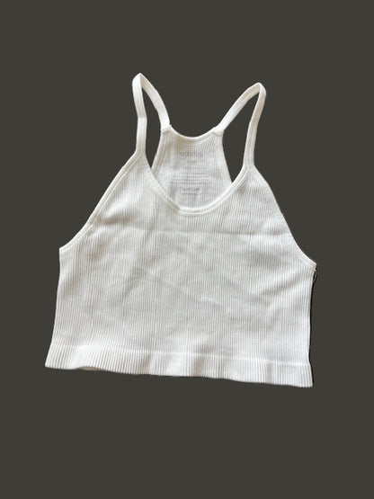 White Cropped Tank Top
