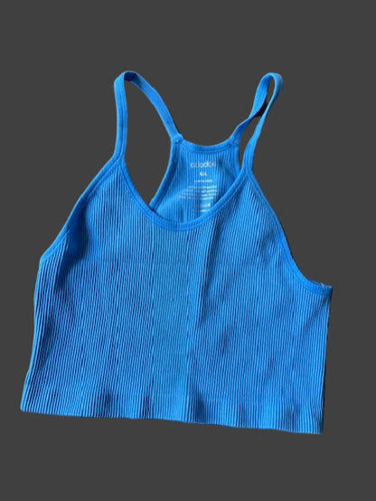 Bright Blue Cropped Tank Top