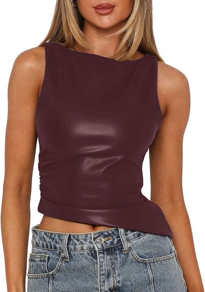Leather Sleeveless Top