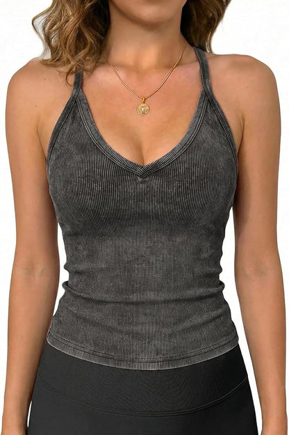 V-neck Ribbed Tank