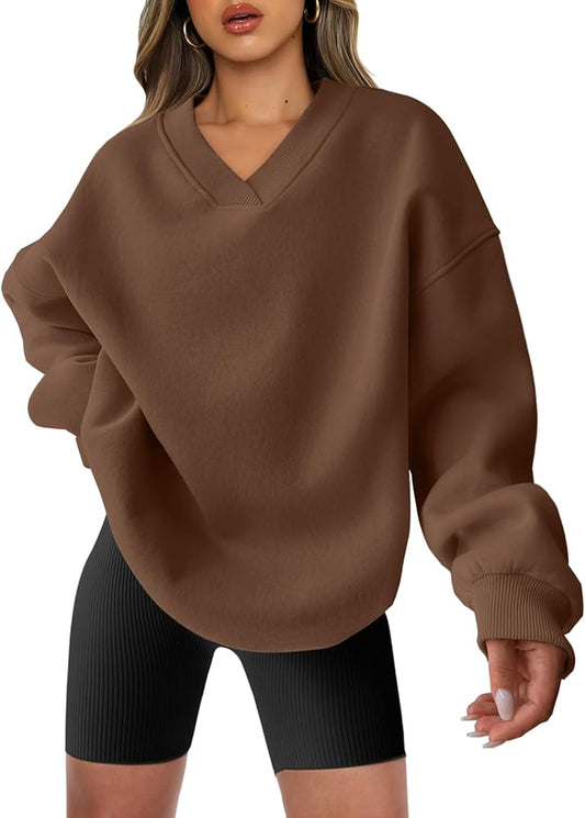 Oversized V-neck Sweatshirt