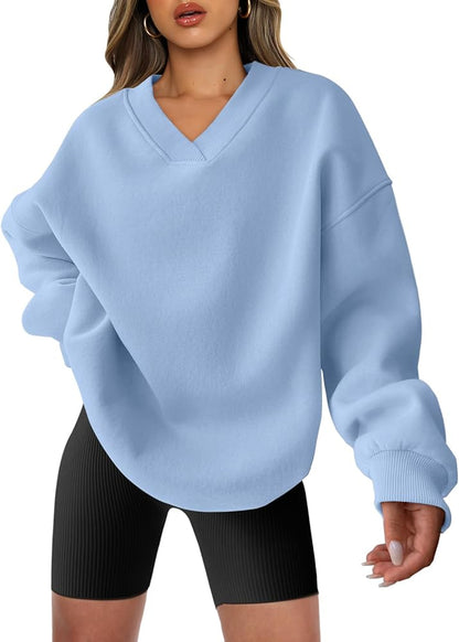 Oversized V-neck Sweatshirt