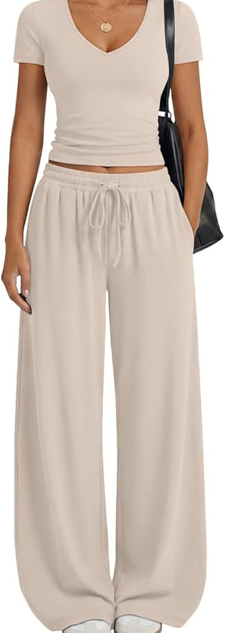 V-neck Top & Pant Set