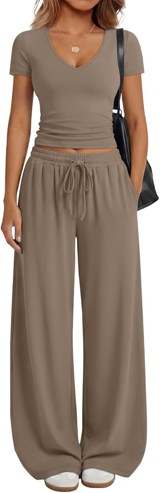 V-neck Top & Pant Set