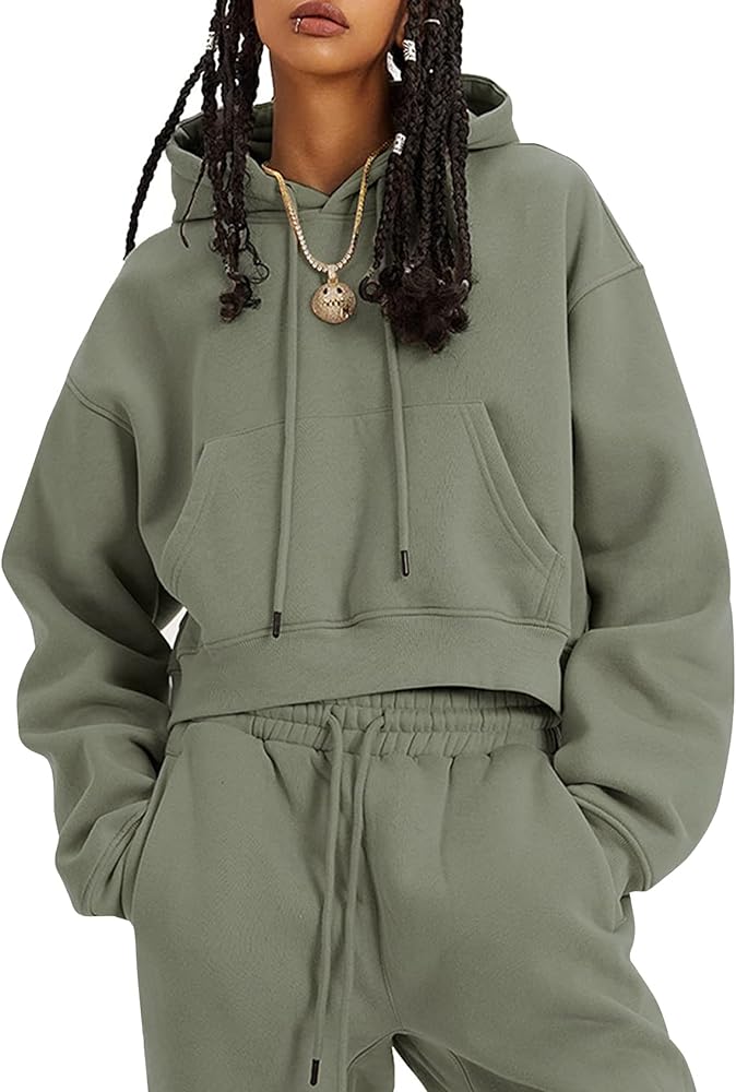 Cropped Hoodie & Sweatpant Set