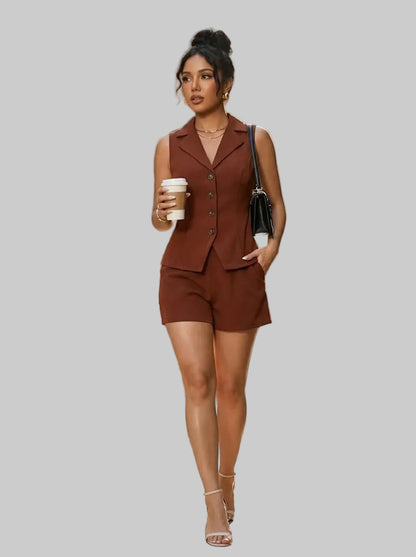 Tank with Buttons & Short Set