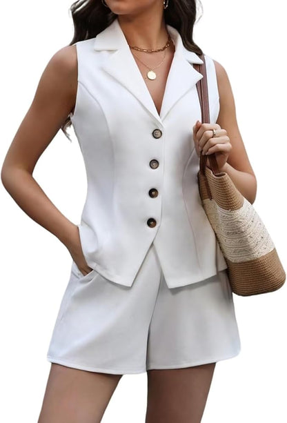 Tank with Buttons & Short Set