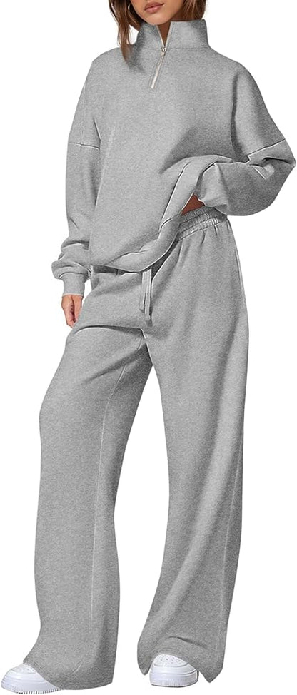 Half Zip Up & Sweatpant Set