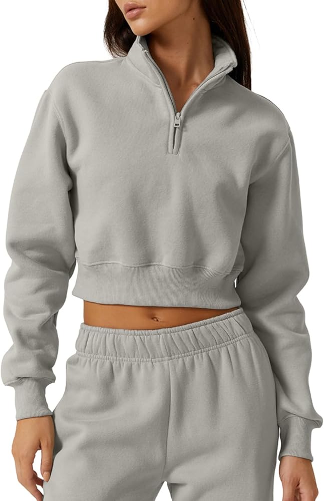 Cropped Half Zip Up