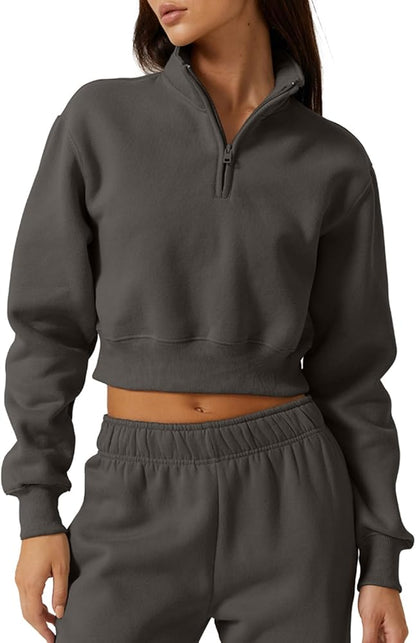 Cropped Half Zip Up