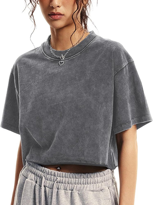 Cropped Washed T-shirt