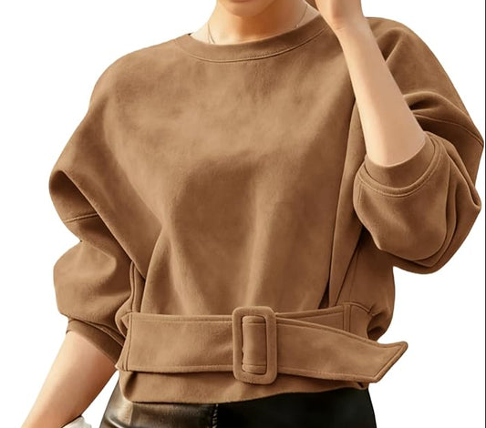 Belted Sweatshirt