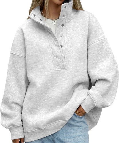 Oversized Sweatshirt with Snaps