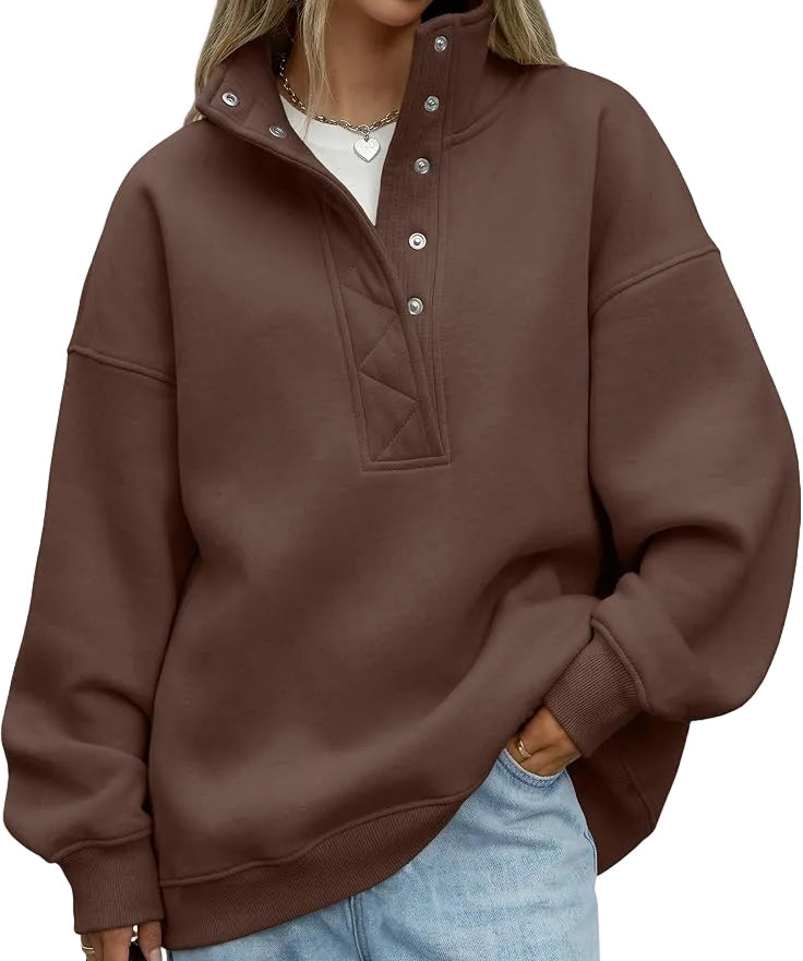 Oversized Sweatshirt with Snaps