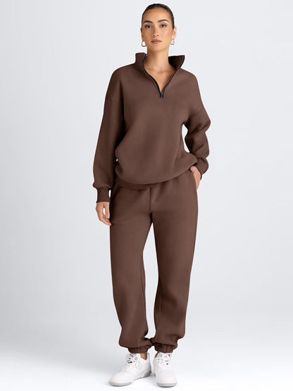 Half Zip Sweatshirt & Sweat Set