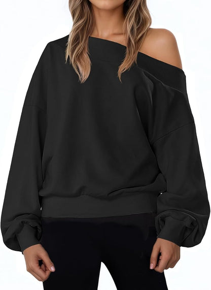 Oversized Off the Shoulder Sweatshirt