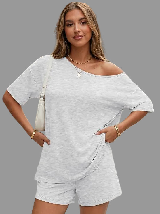 Off the Shoulder Top + Short Set
